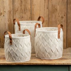 Diamond Pattern Felt Basket Set of 3