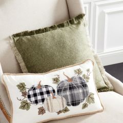 Diamond Pattern Fringed Throw Pillow