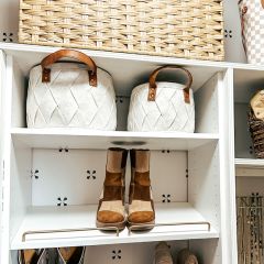 Diamond Pattern Oval Felt Basket Set of 3