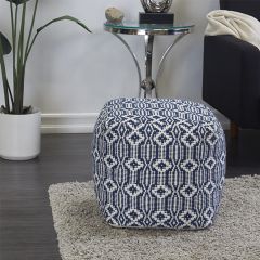 Diamond Pattern Pouf Ottoman