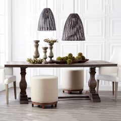 Diamond Pattern Top Wood Dining Table