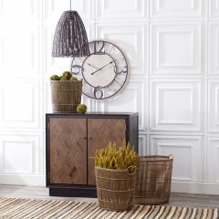 Diamond Pattern Wood Storage Cabinet