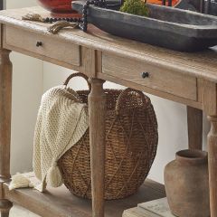 Diamond Weave Handled Wicker Basket Set of 2