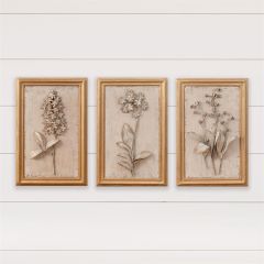 Dimensional Framed Floral Wall Art Set of 3