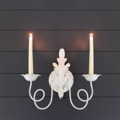 Distressed 2 Candle Holder Wall Sconce