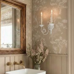 Distressed 2 Candle Holder Wall Sconce