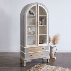 Distressed Arched Display Cabinet