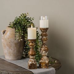Distressed Baluster Candle Holder