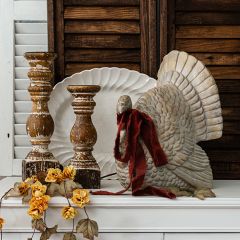 Distressed Baluster Candle Holder