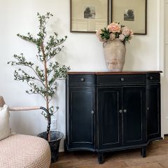 Distressed Black 4 Door Console Cabinet