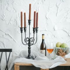 Distressed Black 5 Head Candelabra