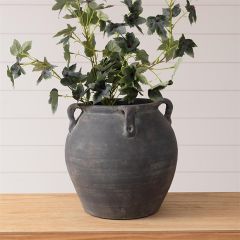 Distressed Black Ceramic Vase