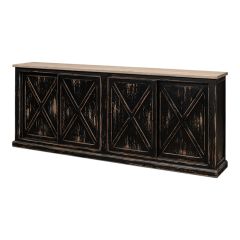 Distressed Black Farmhouse Sideboard