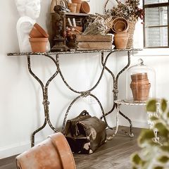 Distressed Black Metal Table