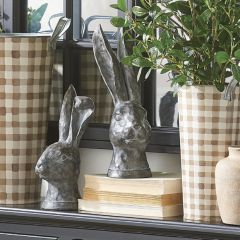 Distressed Black Rabbit Bust Statue