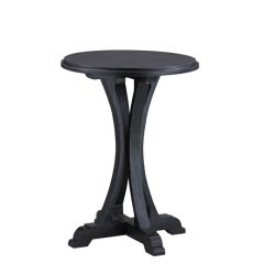 Distressed Black Round Farmhouse Side Table