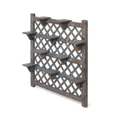Distressed Blue Garden Lattice Herb Shelf