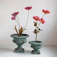 Distressed Blue Garden Urn Pot