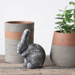 Distressed Cement Rabbit Statue