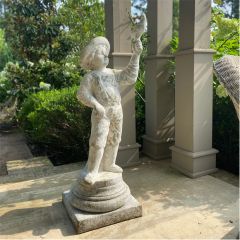 Distressed Farm Boy Statue