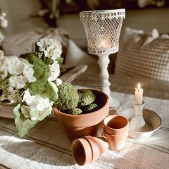 Distressed Finespun Metal Candle Holder Set of 2