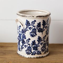 Distressed Floral Pattern Vase