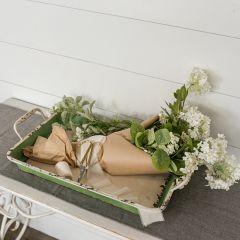 Distressed Green Metal Decorative Tray