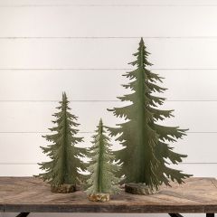 Distressed Green Metal Tabletop Tree