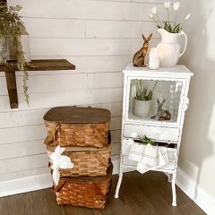 Distressed Metal Cabinet With 3 Drawers