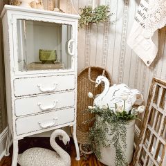 Distressed Metal Cabinet With 3 Drawers