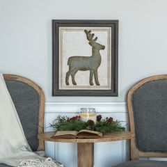 Distressed Metal Deer Framed Wall Art