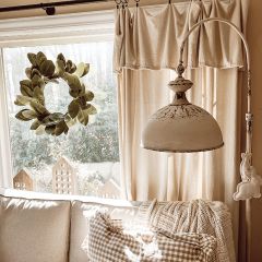 Distressed Metal Dome Floor Lamp