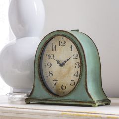 Distressed Metal Table Clock