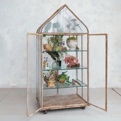 Distressed Metal Terrarium On Casters