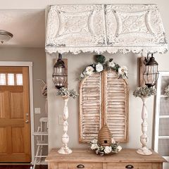 LARGE Distressed Metal Tile Awning 48 Inch