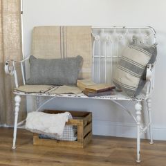 Distressed Ornate Metal Bench
