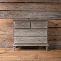 Distressed Painted Wood 4 Drawer Cabinet
