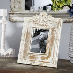 Distressed Photo Frame With Carved Detail