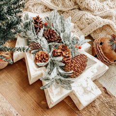 Distressed Pine Tree Wood Dough Bowl
