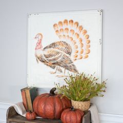 Distressed Pressed Metal Turkey Wall Art