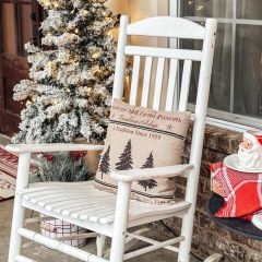 Distressed Print Holiday Tree Accent Pillow