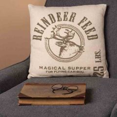 Distressed Print Reindeer Feed Accent Pillow