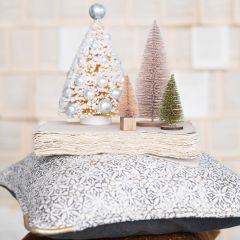 Distressed Print With Gold Accents Throw Pillow