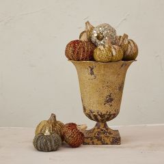 Distressed Rustic Metal Urn Vase