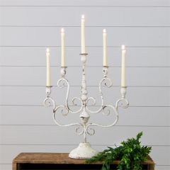 Distressed Scroll Candelabra
