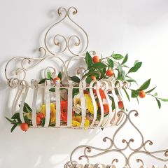 Distressed Scroll Metal Wall Planter Set of 2