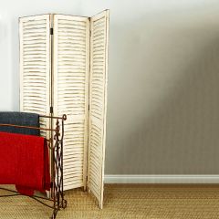 Distressed Shutter Panel Screen Divider