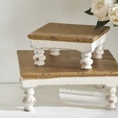 Distressed Spindle Leg Riser Set of 2