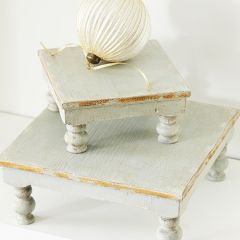 Distressed Square Wood Riser Set of 2
