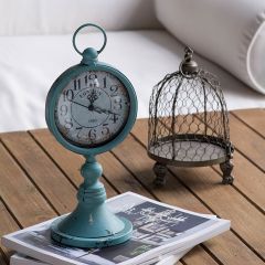 Distressed Tabletop Metal Clock